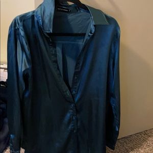 Prettylittlething + missguided satin LS blouse